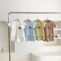 Set di abbigliamento 6m-4y Costume per bambino Stile coreano Moda Ragazza Abito a maniche corte T-shirt estiva Pantaloncini Set Tuta per bambino Bambini