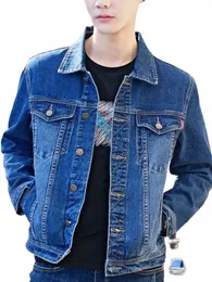 men's Denim Jacket Short Casual Slim Black Male Jean Coats Butt New in High Quality Trendy Cheap Price Stylish Low Cost Size L v7ef#