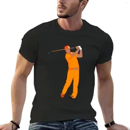 Herrtankstoppar rickie fowler signatur orange t-shirt kort ärm roliga t skjortor för män