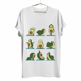 Süße Avocado Yoga Serie lustiges T-Shirt Männer neues weißes lässiges T-Shirt Homme Unisex frischer Stil Streetwear T-Shirt Kurzarm R3II #