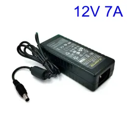 محول 12V7A AC DC شاحن محول لـ 5050 3528 LED LIGH LCD Monitor CCTV 12V 7A 84W Switch Power Supply DC 5.5*2.5/2.1mm