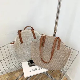 Totes artesanal tecido boho verão bolsa de ombro férias casual tote palha praia bolsa para mulheres compras ao ar livre