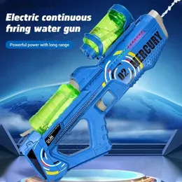 Gun Toys New Summer Fully Automatic Luminescent Water Blast Gun Electric Summer Beach Toy Childrens Boys and Girls Adult Gift240327