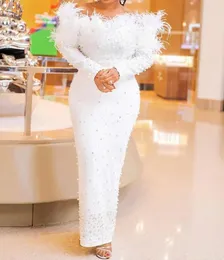 Aso Ebi Arapça Gümüş Sequins Omz Denizkızı Prom Elbiseler 2021 Uzun Kollu Lüks Sequin Akşam Elbise Resmi Kokteyl 2926460