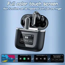 YX27 Trådlös Bluetooth -hörlurar Led Color Touch Screen Display TWS Earbuds ANC Call Noise Cancellation Earphone Sport Earbuds