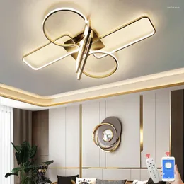 Lampadari Lampadario a soffitto per soggiorno Camera da letto Placcatura in oro Studio corpo Cucina Lampada a led Lampadario per interni