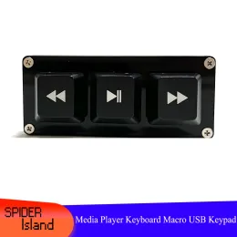 Klavyeler Yeni Meida Player Klavye Çok İşlev Makro Klavye 3 Önceki Şarkı/ Oynat ve Stop/ Sonraki Şarkı RGB Backlight Tuş Takımı