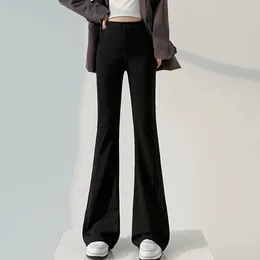 Spodnie damskie Elegancki czarny garnitur Flase Women 2024 Spring Fashion Dotped High Talle Casual Stretch proste długie spodnie Femme