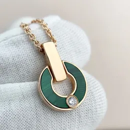 Ring Diamond Necklace Fashion Natural Malachite Letter Pendant Lady Jewely Par Gift187C