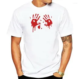 Herren Polos Bloody Hand Prints Horror Halloween Scary Blood Murder T-Shirt Street Wear Fashion Tee