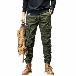 Caayu Joggers Cargohose Herren Casual Y2k Multi-Pocket Herrenhose Jogginghose Streetwear Techwear Militärgrün Trainingshose v8ph #