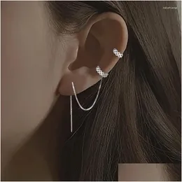 Clip-on parafuso traseiro brincos 1pc borla não-piercing manguito clipe de orelha brinco feminino cor sier geometria minimalista falsa cartilagem pi ot8uc