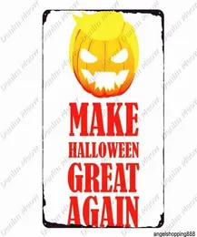 Happy Halloween Poster Zucche Shabby Chic Targhe in metallo Bar Party Cafe Home Decor Streghe Targa artistica Camperwee Tin Painting N3709007367