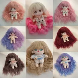 Parti Malzemeleri 20 cm pamuklu bebek gerçek resim moda renkli kıvırcık saç kıvrılmış peruk yüksek sıcaklıklı peruk 33-36cm kafa daire cosplay için uzun kıvrılmış peruk kapağı