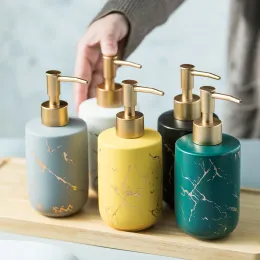Distributori Modello di marmorizzatura Dispensanti di sapone liquido in ceramica da 370 ml Accessori per bagno sanizzatore per le mani shampoo shampoo bottiglia