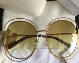 여성 Carlina Square Sunglasses 126S CE126 S Gold Havana Grad 란 옐로우 렌즈 패션 선글라스 New Box1676759