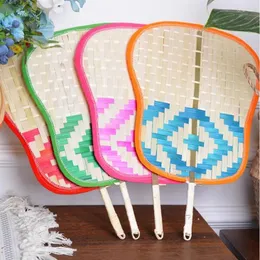装飾的な置物50pcs夏の冷却ファン純粋な手作りのdiy竹織りクラフトホームデコレーション