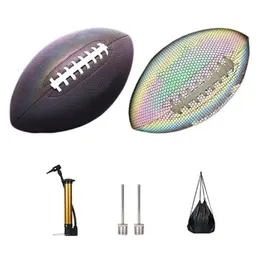 Bolas tamanho 369 bola de rugby reflexiva luminosa fluorescente treinamento pu padrão de couro para jogo 240304 entrega de gota esportes ao ar livre dhayv