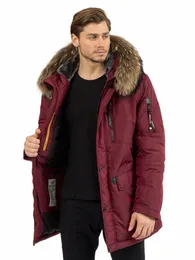 Нортфолк зимняя куртка мужская толстая парка М со съемной отделкой из натурального меха на капюшоне и трикотажными манжетами a7ql#