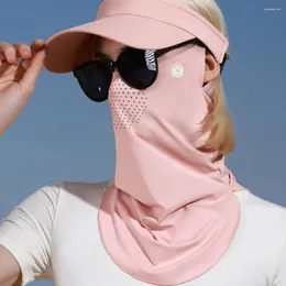 Halsdukar fast färg sidenmask uv skydd sommar ansikte solskyddsmedel halsduk solskydd bib sköld täcker utomhus