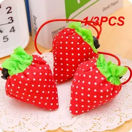 Storage Bags 1/3PCS Cute Large Strawberry Portable Shopping Travel Tote Bag Eco-friendly Folding Reusable Nylon Vegetable Fruit Handbag