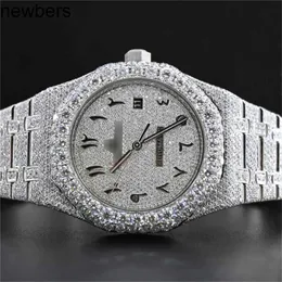 Diamonds Ap Watch APF Factory VVS Iced Out Moissanite kan tidigare Test Luxury Diamonds Quartz Movement Iced Out Sapphire Hip Hop Round Cut All Size anpassa VVS1 Hausu4