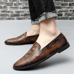 Casual Shoes 2024 Men loafers Driving Mode Boat Footwear Man Brand Leather Moccasins Bekväma Drive Men's