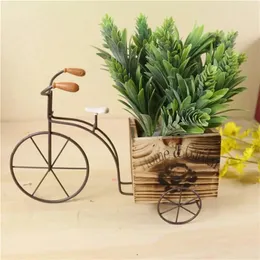 Novo 1pc chique útil útil vaso de flores macetas macetas acessórios de jardim de madeira design de bicicleta ornamento para jardim de flores para casa para jardim de flores