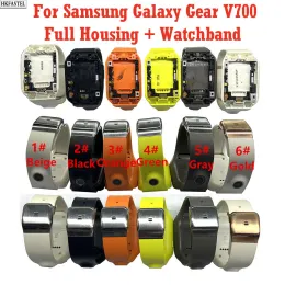 إطارات قديمة تستخدم إلى 90 ٪ جديدة ل Samsung Galaxy Gear V700 SMV700 مشاهدة كاملة الإسكان غطاء الباب الخلفي حزام مكبر صوت كابل فليكس