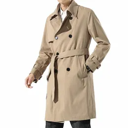 2023 잉글랜드 스타일 더블 브레스트 재킷 트렌치 남자 버신 캐주얼 한 느슨한 LG Secti Windbreaker for Men 코트 재킷 M-4xl 66in#