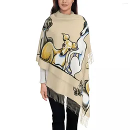 Schals, italienischer Windhund-Schal für Damen, warme Winterschals und Wickel, Whippet-Lurcher-Hund, langer Schal für den täglichen Gebrauch