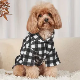 1 st svartvitt rutigt tröja coolt husdjur tröja hund hoodie kläder
