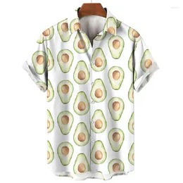 Herren Freizeithemden Ananas Zitrone Passionsfrucht Hawaiihemd Männer 3D-Druck Kokosnuss Sommer Kurzarm Tops Straße Übergroße Bluse