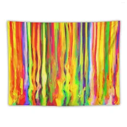 Tapeçarias coloridas pingando listras de tinta tapeçaria sala decore arte estética mural