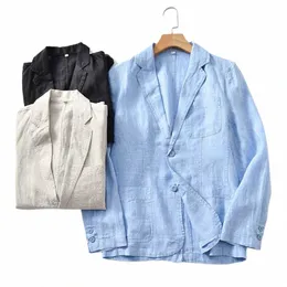 Mens Casual Suit Blazer giacche di lino leggero Loose Fit Fi cappotti sportivi 2023 New Fi Mens Lino Blazer hombre 26HH #