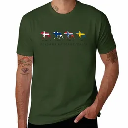 new Flags of scandinavia Denmark,Finland Norway Sweden Elk Moose T-Shirt summer top t shirts for men pack a0js#