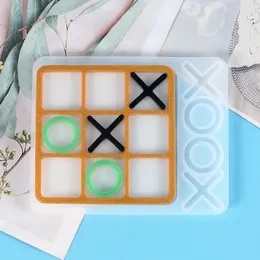 2024 tic tac toe tabuleiro de jogo e x o moldes de silicone conjunto resina cola epoxy diy arte artesanato molde para o natal nighta arte artesanato ferramentas moldes