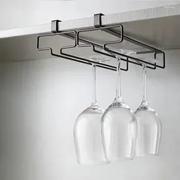 Küche Lagerung Tragbare Rack Eisen Wein Glas Hängen Bar Kleiderbügel Regal Edelstahl Ständer Rollen Halter