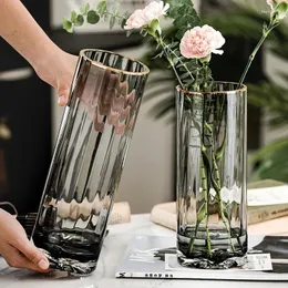 Vasos estética arte vaso de vidro luxo escritório jardim interior vaso de flores vintage hogar y decoracion decoração para casa
