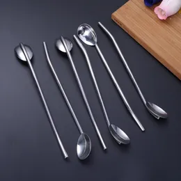 Spoons 6 Pcs/Pack Coffee Spoon Baby Stainless Steel Ice Cream Scoop Decorative Stirring Stick