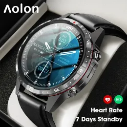 Casos aolon gt45 relógio inteligente bússola hd bluetooth chamada freqüência cardíaca 1.6 polegada tela cheia oxigênio no sangue smartwatch à prova dwaterproof água cinta dupla