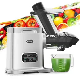 Aeitto Cold Juicer, 3.6 Inch (approximately 9.1 Cm) Wide Slot, Large Capacity, High Juice Yield, 2 Types of Crushing Juicers, Easy to Clean Vegetable and Fruit