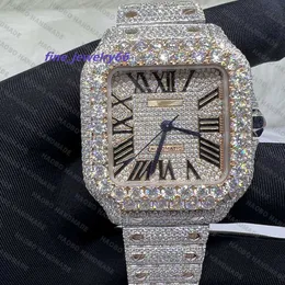 MOQ 1 Anpassad billig Ice Out VVS Moissanite Diamond Mechanical Watch