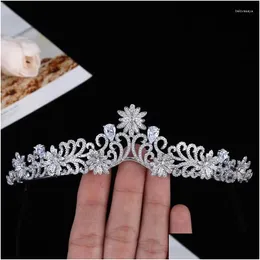 Fermagli per capelli Barrettes Sposa coreana Margherita Zircone Corona Accessori per copricapo Dolce principessa Accessorio Consegna a goccia Gioielli Gioielli per capelli Otdka