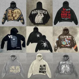 Men's Hoodies Harajuku Fashion Vintage Skull Print Gothic Sweatshirts Y2k Couple Streetwear Hoodie