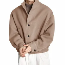 incerun 2023 Men's Jackets Solid Color Stand Collar Lg Sleeve Butt Fi Coats Men Korean Streetwear Casual Jackets S-5XL 87Nl#