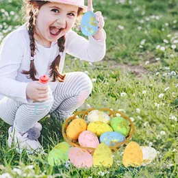Förvaringskorgar skum påskägg set med korg färgglada hängande ägg påskdekoration för hemma trädgård bo falska ägg diy hantverk barn gåva favorit