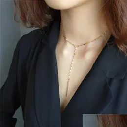 Chokers Martick Europe Brand Elegant Y Necklaces Lips Shape Link Chain 925 Sier Gold Color Necklace For Woman Bijoux Gsn31 Drop Delive Otsep