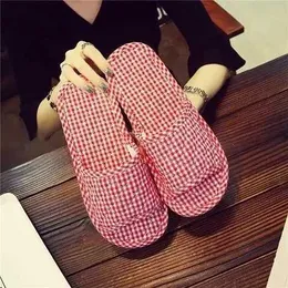 Slippers Slippers Pure Coon fabric Clot suspension rod slider wooden floor tile silent indoor soft for women all season H240326K64N