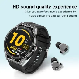 Saatler Bağlantılı Watch Man 2in1 Akıllı Saat Moda Akıllı Saati IP66 TWS Kablosuz Kulaklıklarla Su Geçirmez